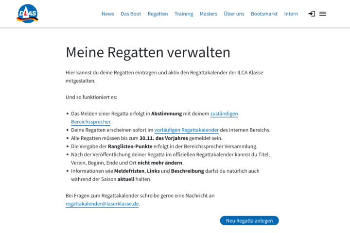 Regatten verwalten
